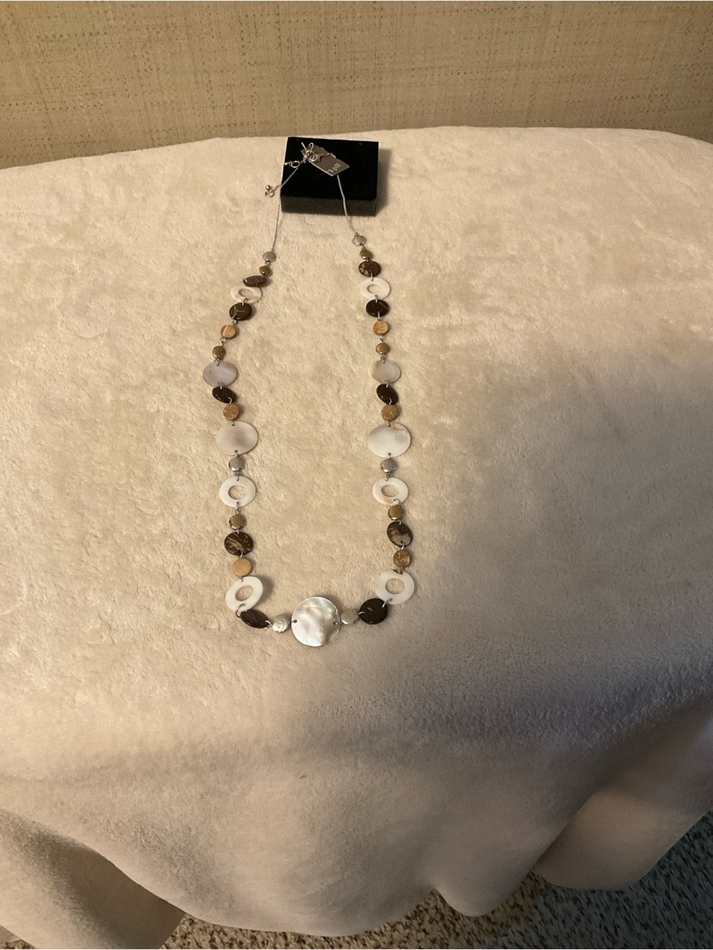 J. Jill Mother-of-Pearl and Brown Bead Necklace